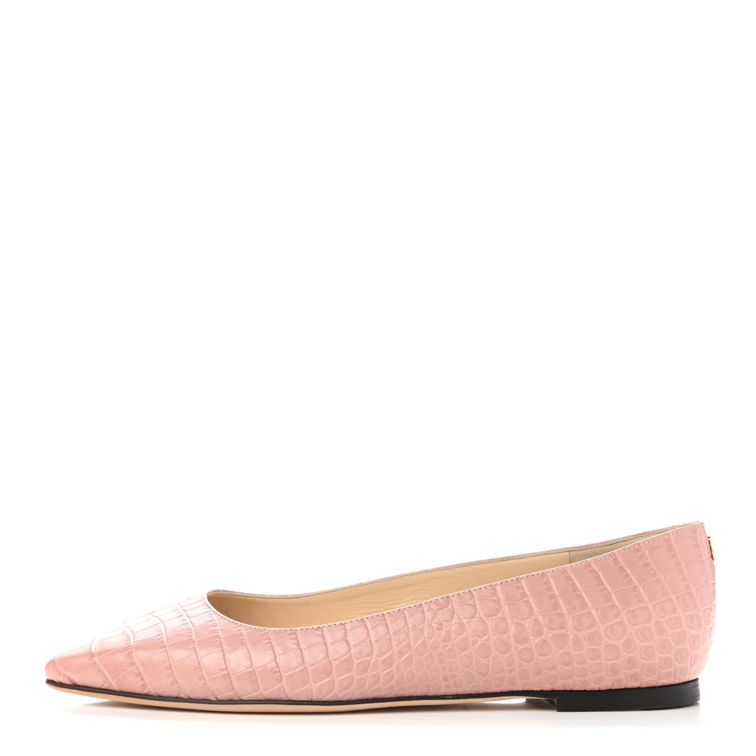Jimmy Choo Crocodile Embossed Calfskin Mirele Ballet Flat 38 Blush 1 of 10