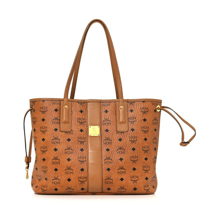 MCM Visetos Medium Liz Reversible Shopper Tote Cognac 3 of 20