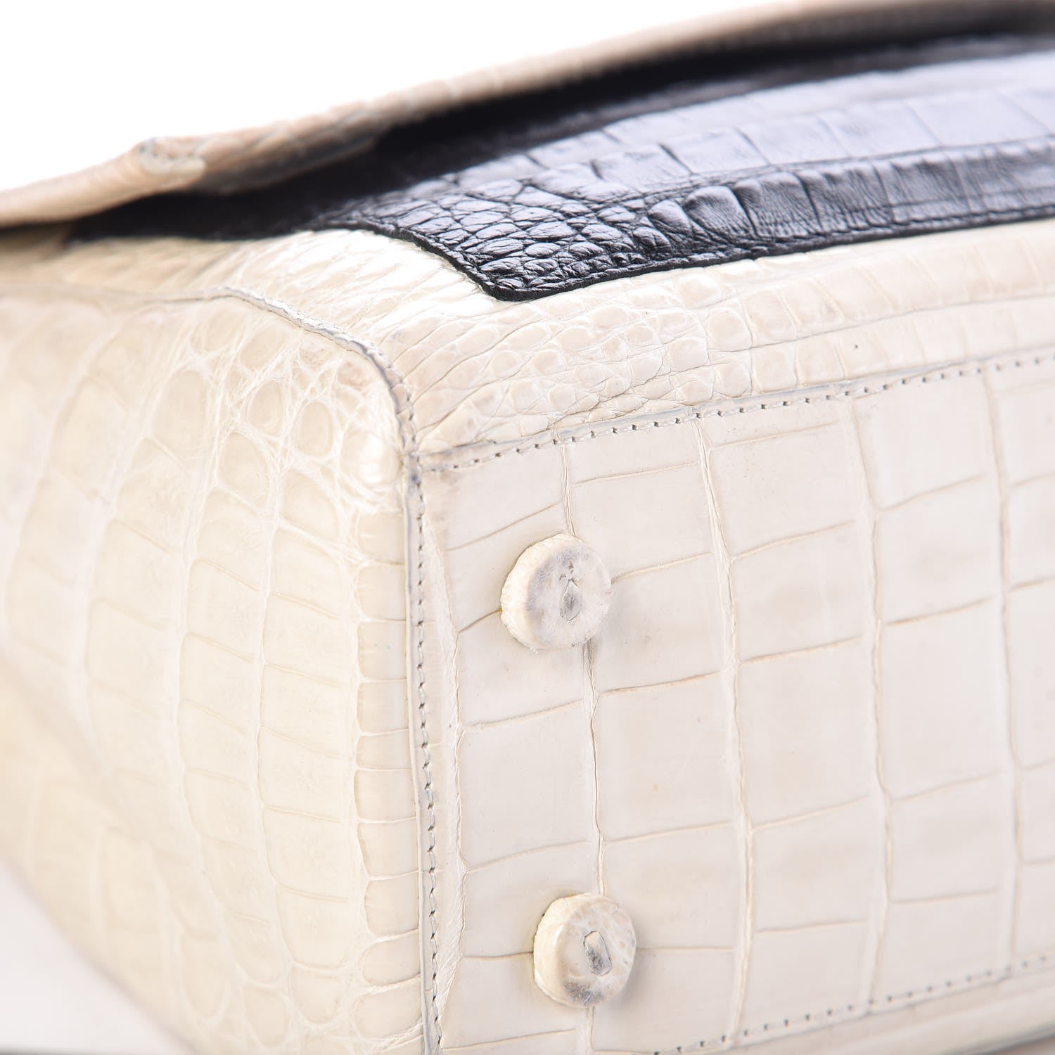 Nancy Gonzalez Crocodile Chain Flap Shoulder Bag White 10 of 16