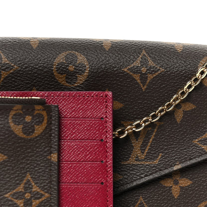 Louis Vuitton Monogram Pochette Felicie Chain Wallet Fuchsia 13 of 15