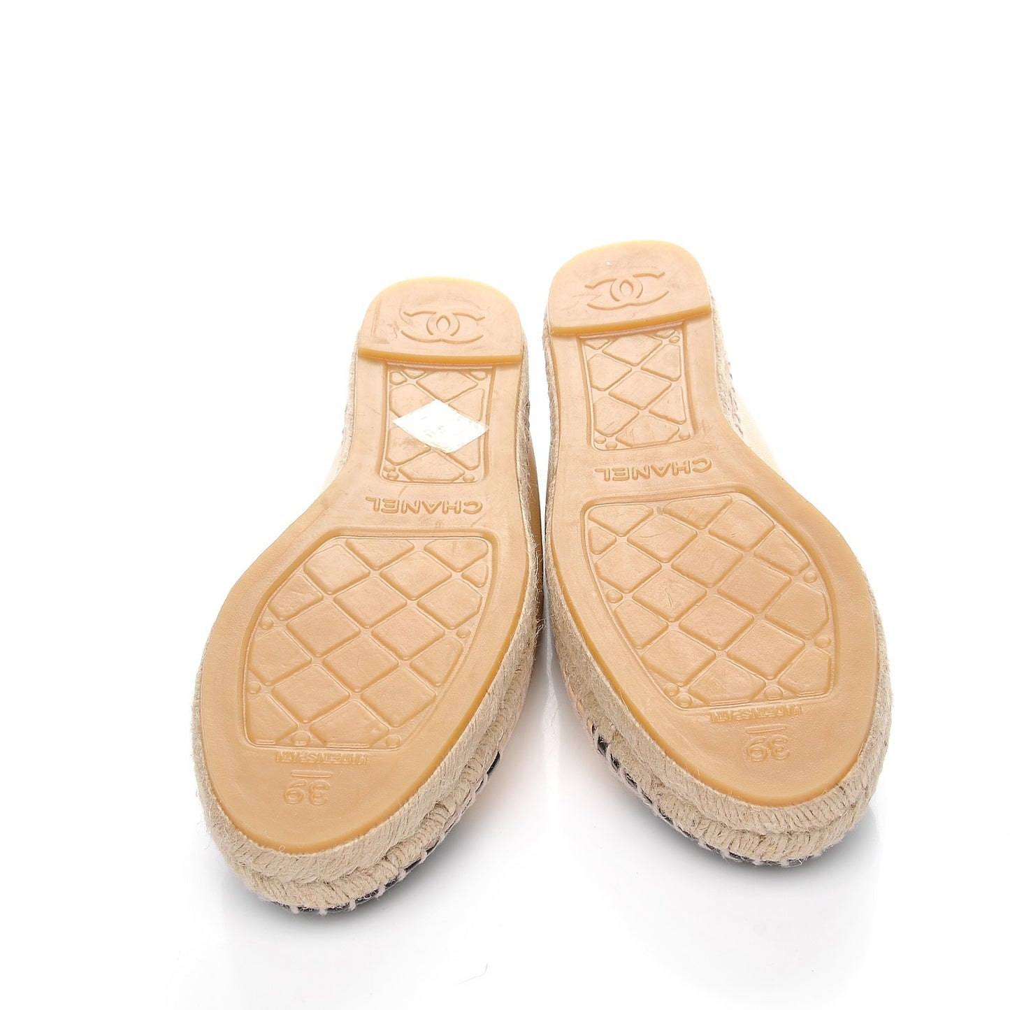 Lambskin CC Espadrilles 39 Beige Black