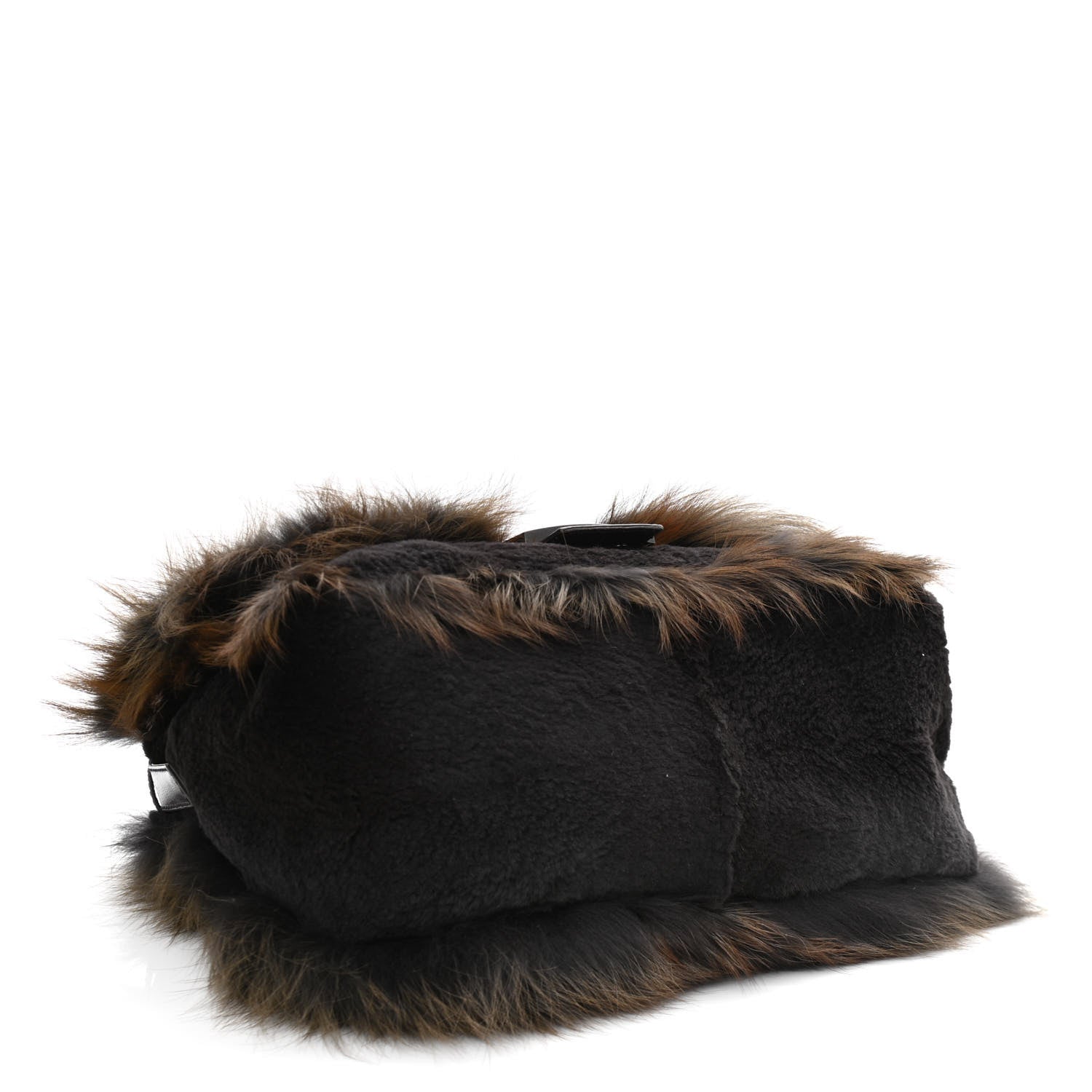 Fendi Fox Fur Mama Baguette Brown Multicolor 3 of 8
