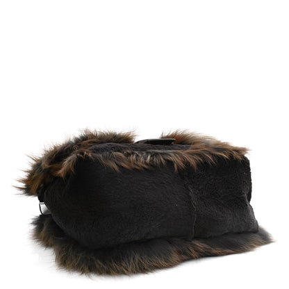 Fendi Fox Fur Mama Baguette Brown Multicolor 3 of 8