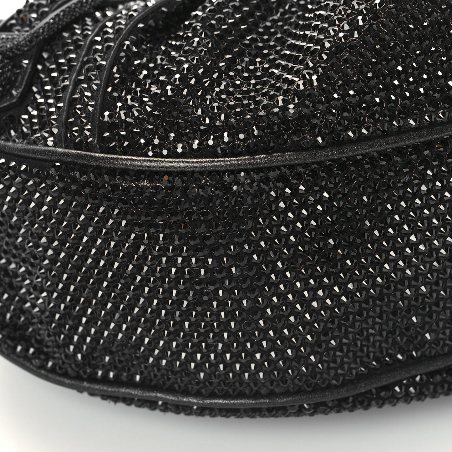 Strass Suede Le Cagole Shoulder Bag XS Black Jet