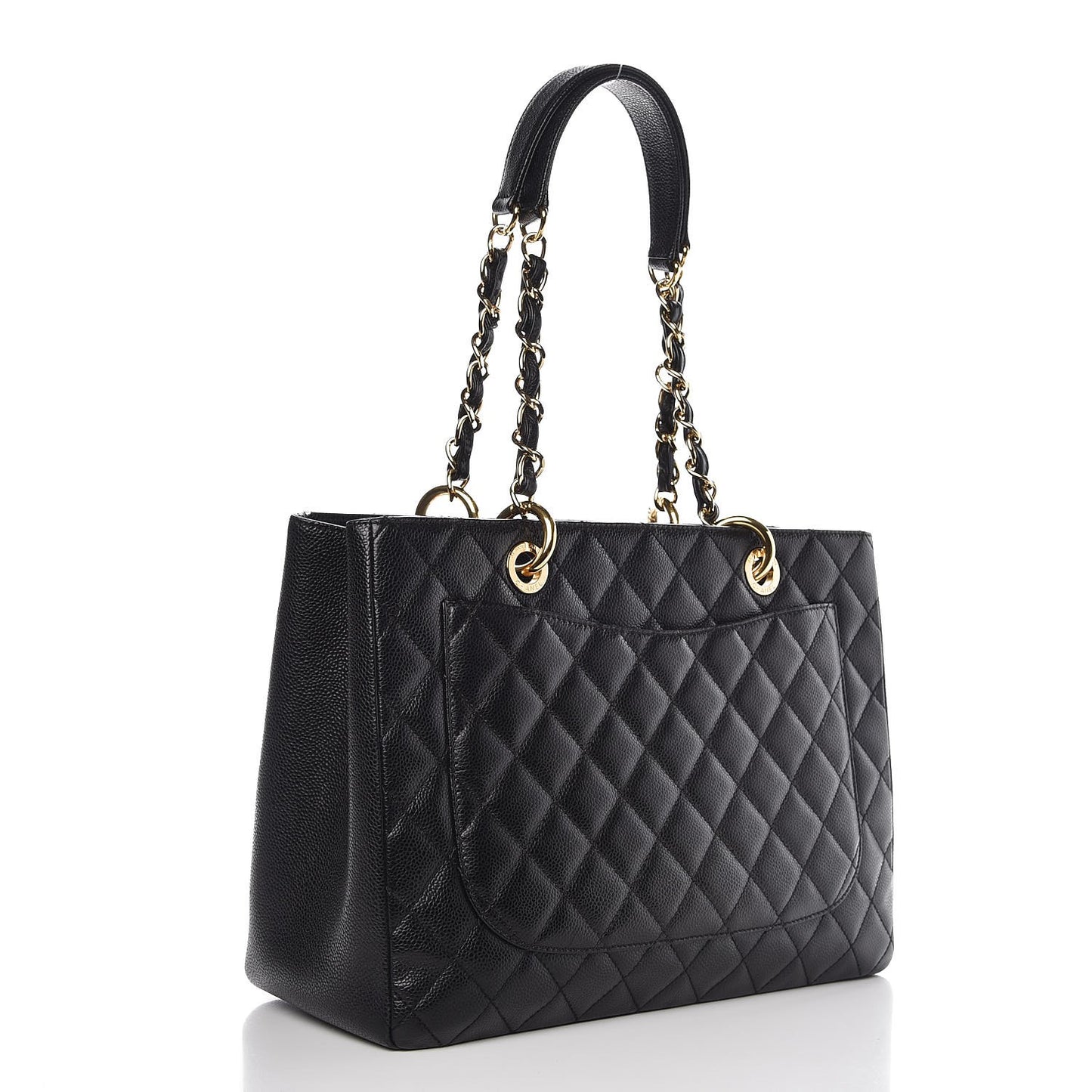 Caviar Quilted Grand Shopping Tote GST Black