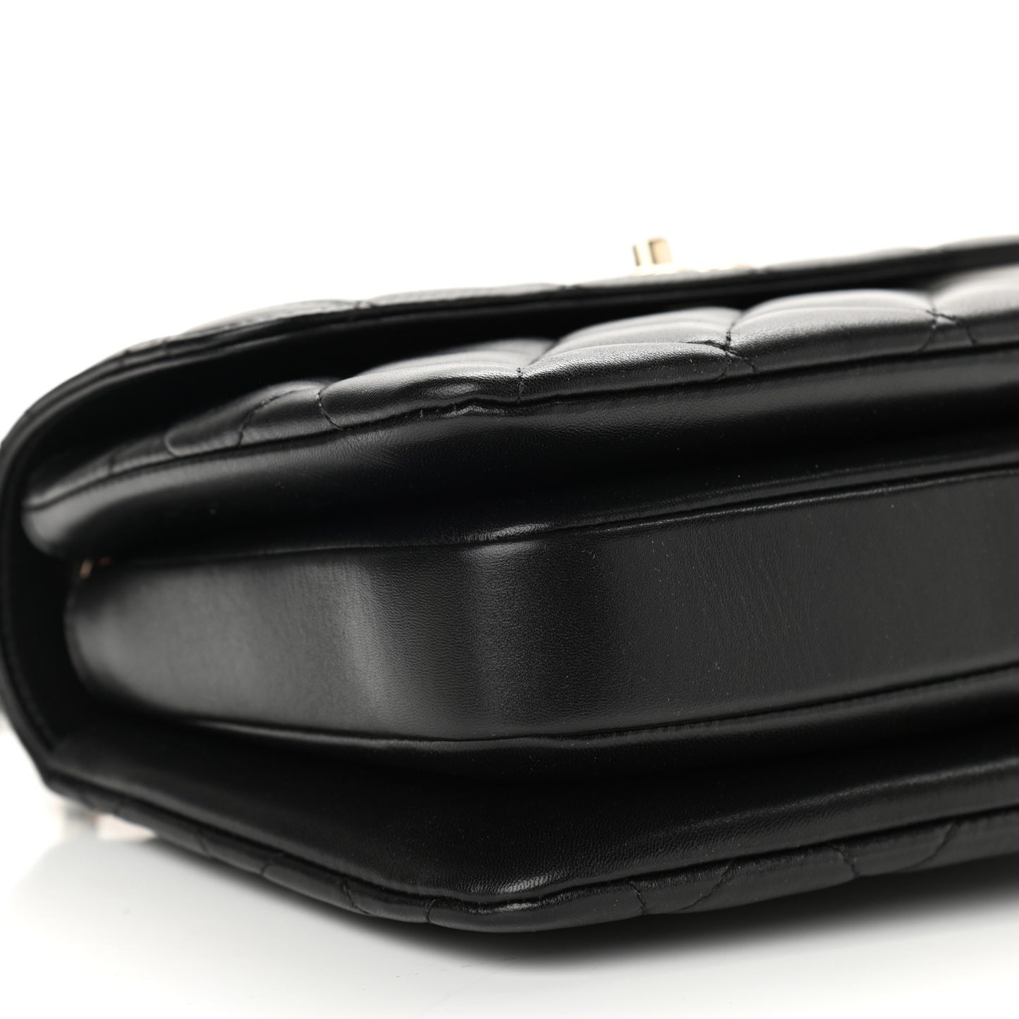 Lambskin Quilted Small Trendy CC Dual Handle Flap Bag Black