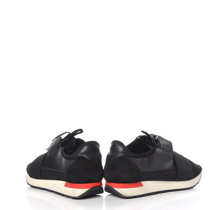 Balenciaga Mesh Calfskin Neoprene Mens Race Runner Sneakers 44 Black Red 5 of 10