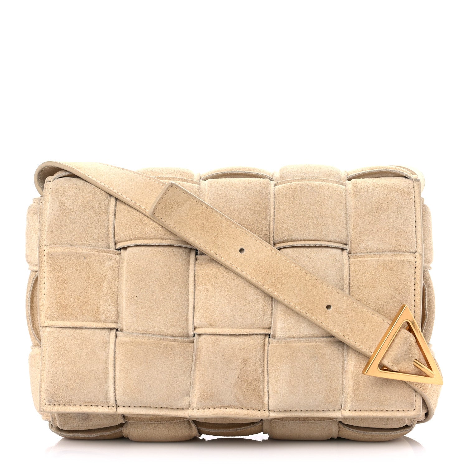 Bottega Veneta Suede Calfskin Maxi Intrecciato Padded Cassette Crossbody Bag Sand 1 of 15