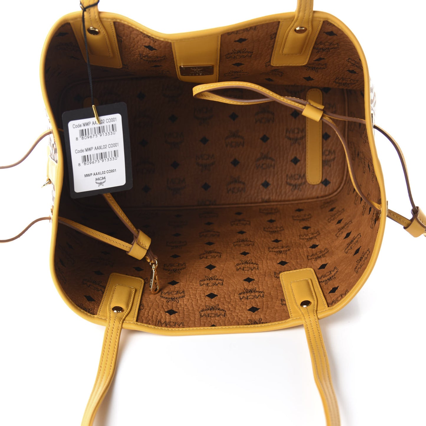 Visetos Medium Liz Reversible Shopper Tote Cognac Yellow