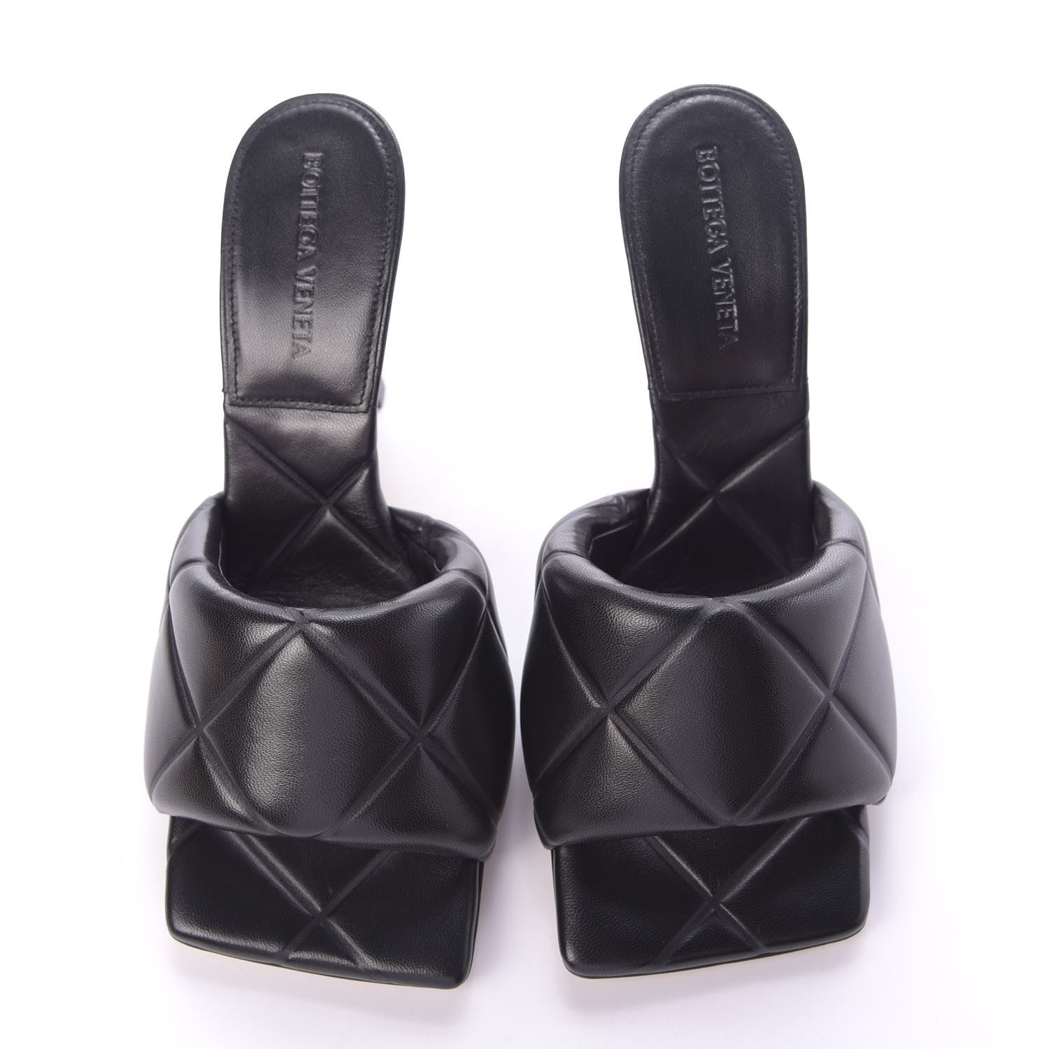 Bottega Veneta Nappa Quilted Rubber Lido Mule Sandals 38 Black 6 of 11