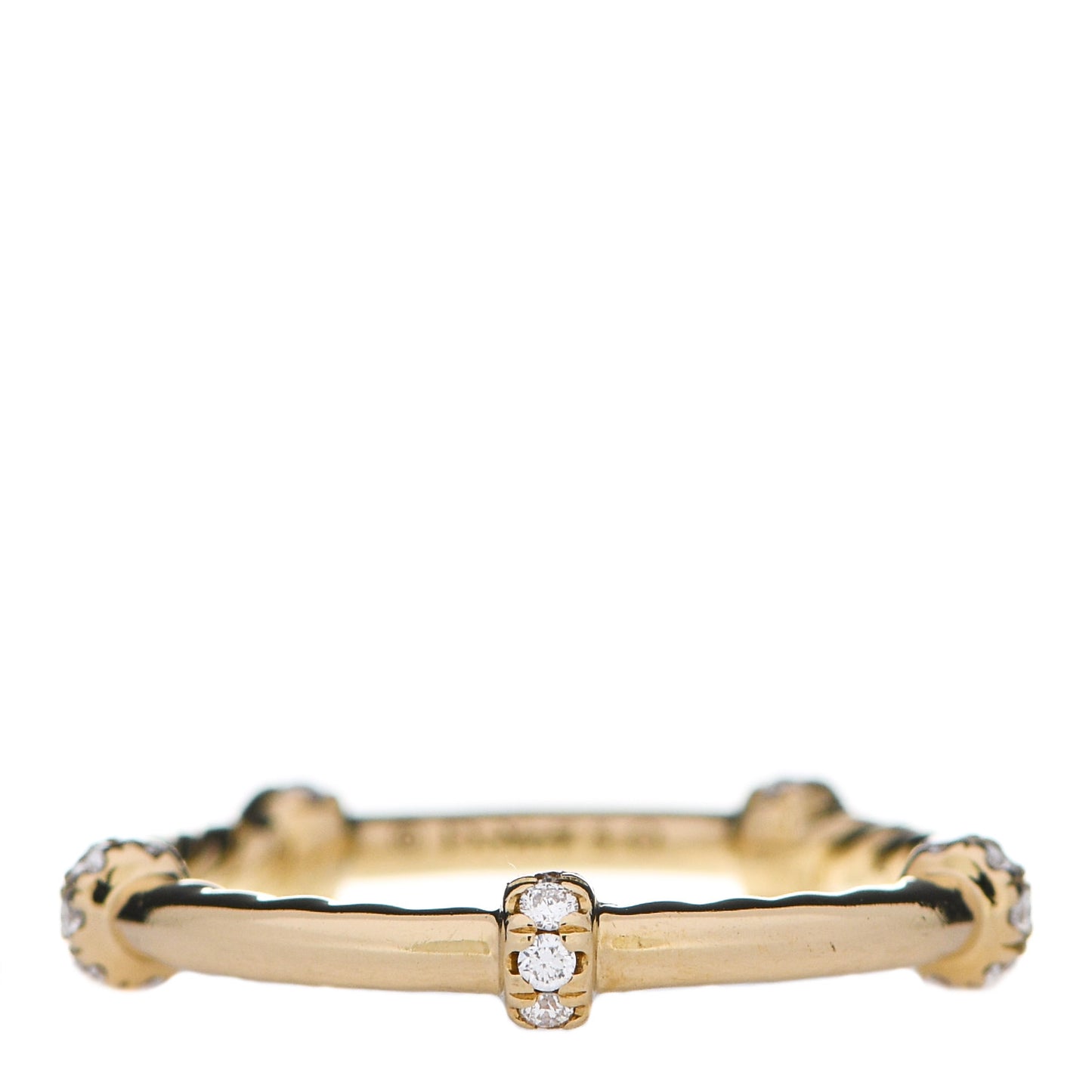 18K Yellow Gold Diamond 1.7mm Astor Single Row Ring 47 4