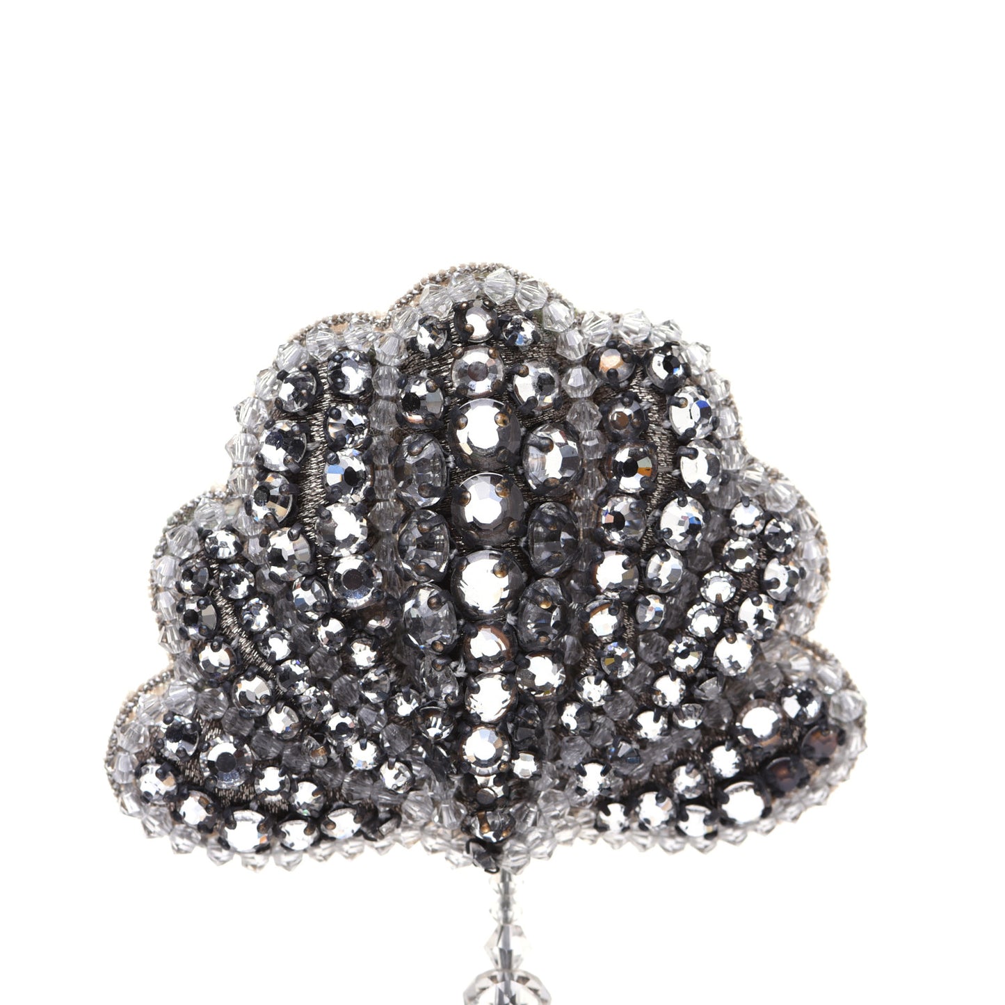 Crystal Shell Brooch Silver