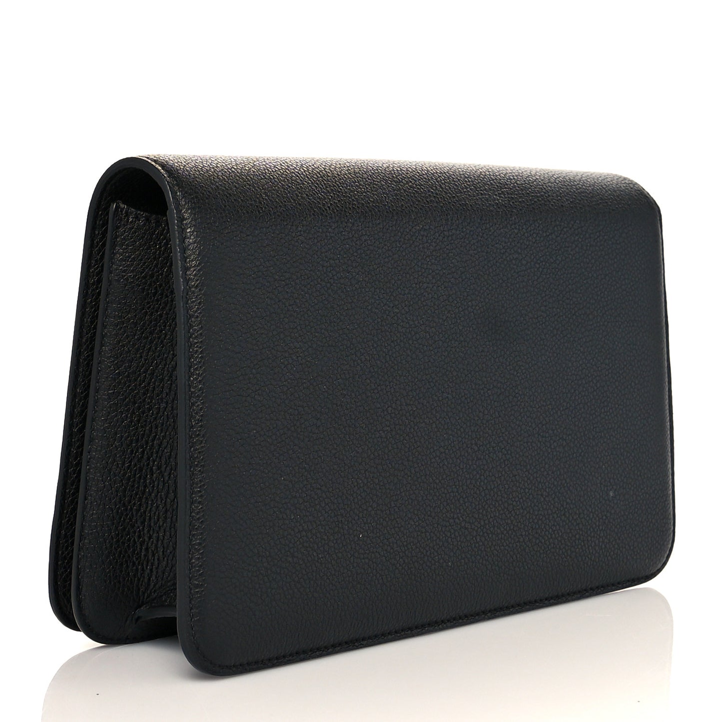 Grained Calfskin Small Tara Clutch Black