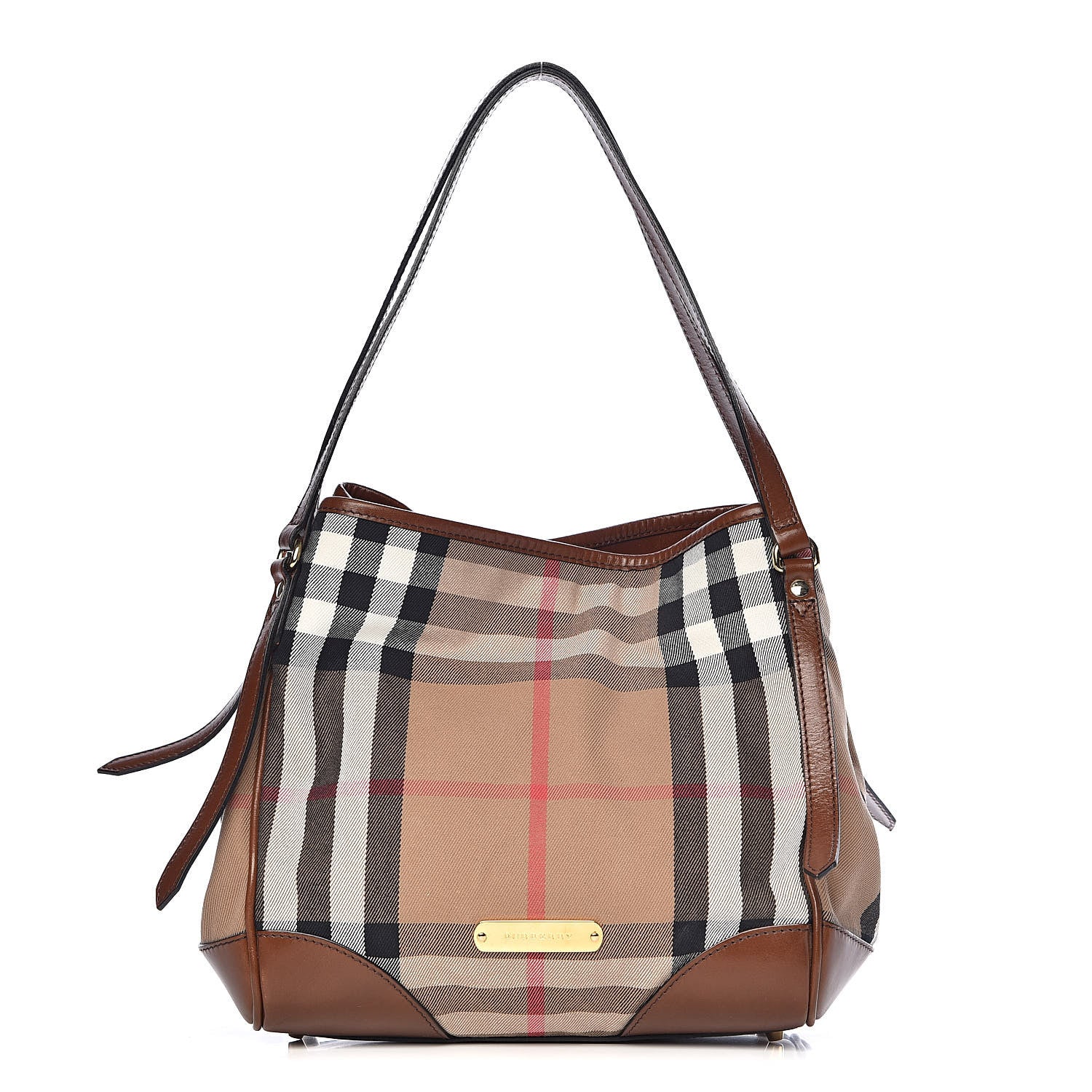 Burberry House Check Small Canterbury Tote Dark Tan 1 of 11