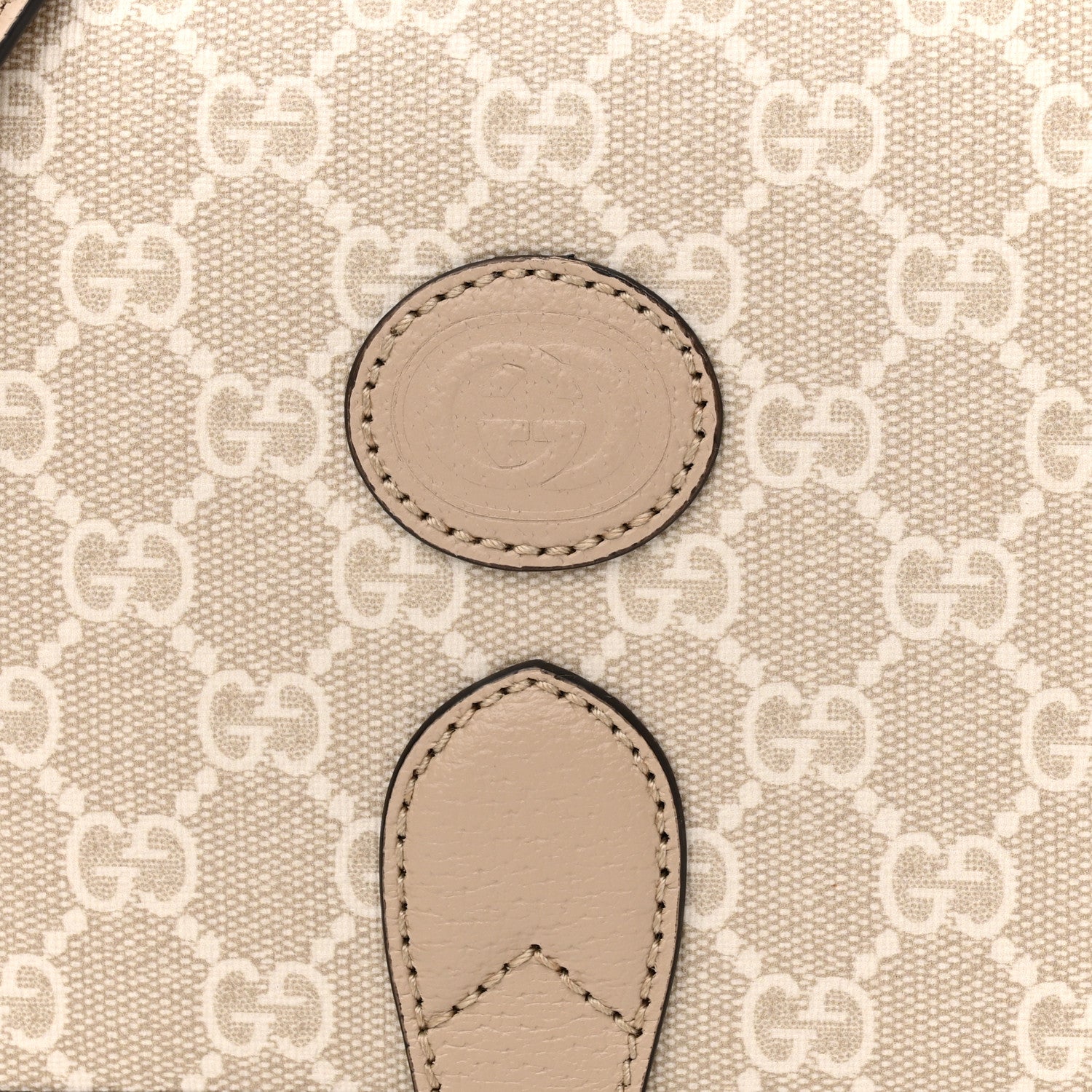 Gucci GG Supreme Monogram Textured Dollar Calfskin Mini Retro Interlocking G Flap Shoulder Bag Beige Mystic White Oatmeal 9 of 11