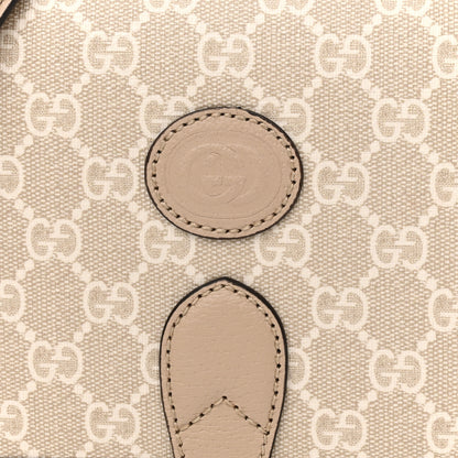 Gucci GG Supreme Monogram Textured Dollar Calfskin Mini Retro Interlocking G Flap Shoulder Bag Beige Mystic White Oatmeal 9 of 11