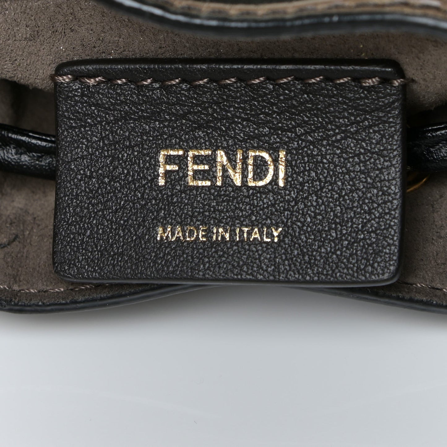 Vitello Liberty F is Fendi Bi-Color FF 1974 Embossed Mini Mon Tresor Bucket Bag Maya Black