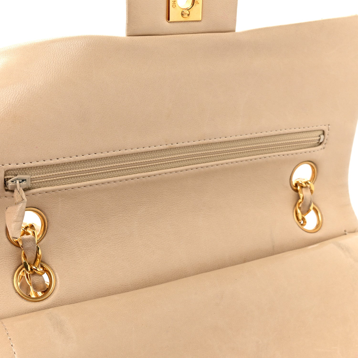 Chanel Lambskin Quilted Small Double Flap Beige 12 of 23