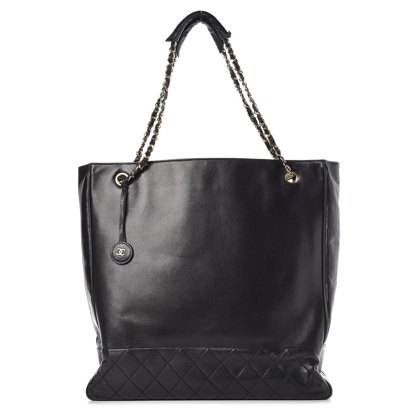 Lambskin Quilted Tote Black