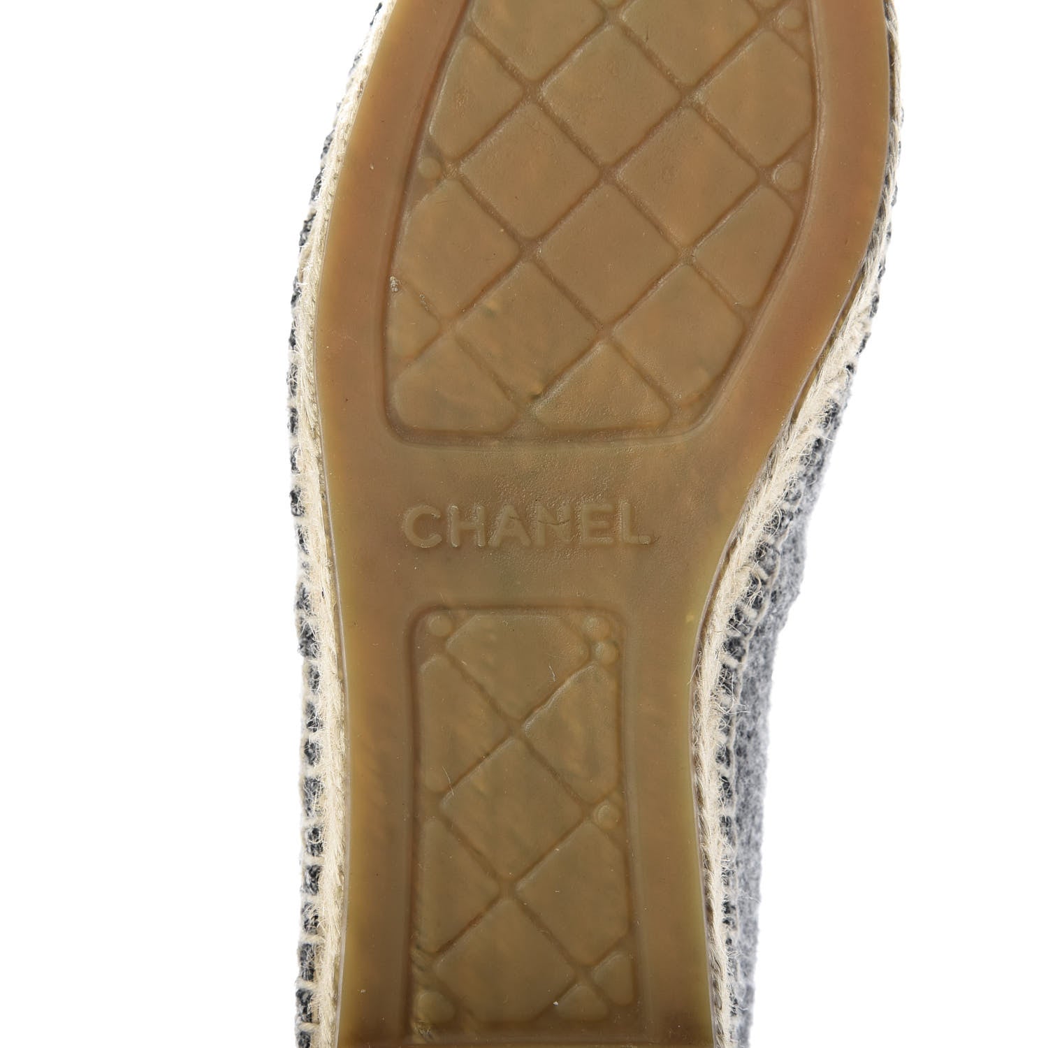 Chanel Tweed Velvet CC Espadrilles 36 Grey Black 8 of 10