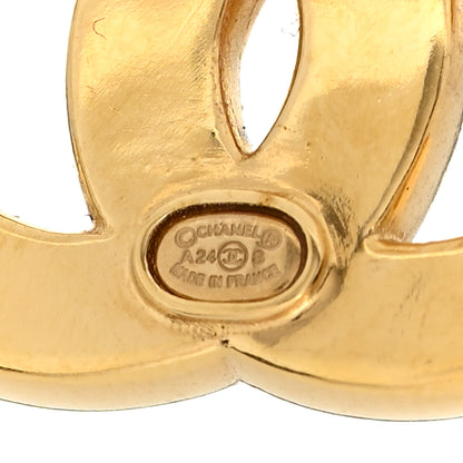 Chanel Metal Mirror CC Clover Earrings Gold Pink 4 of 4