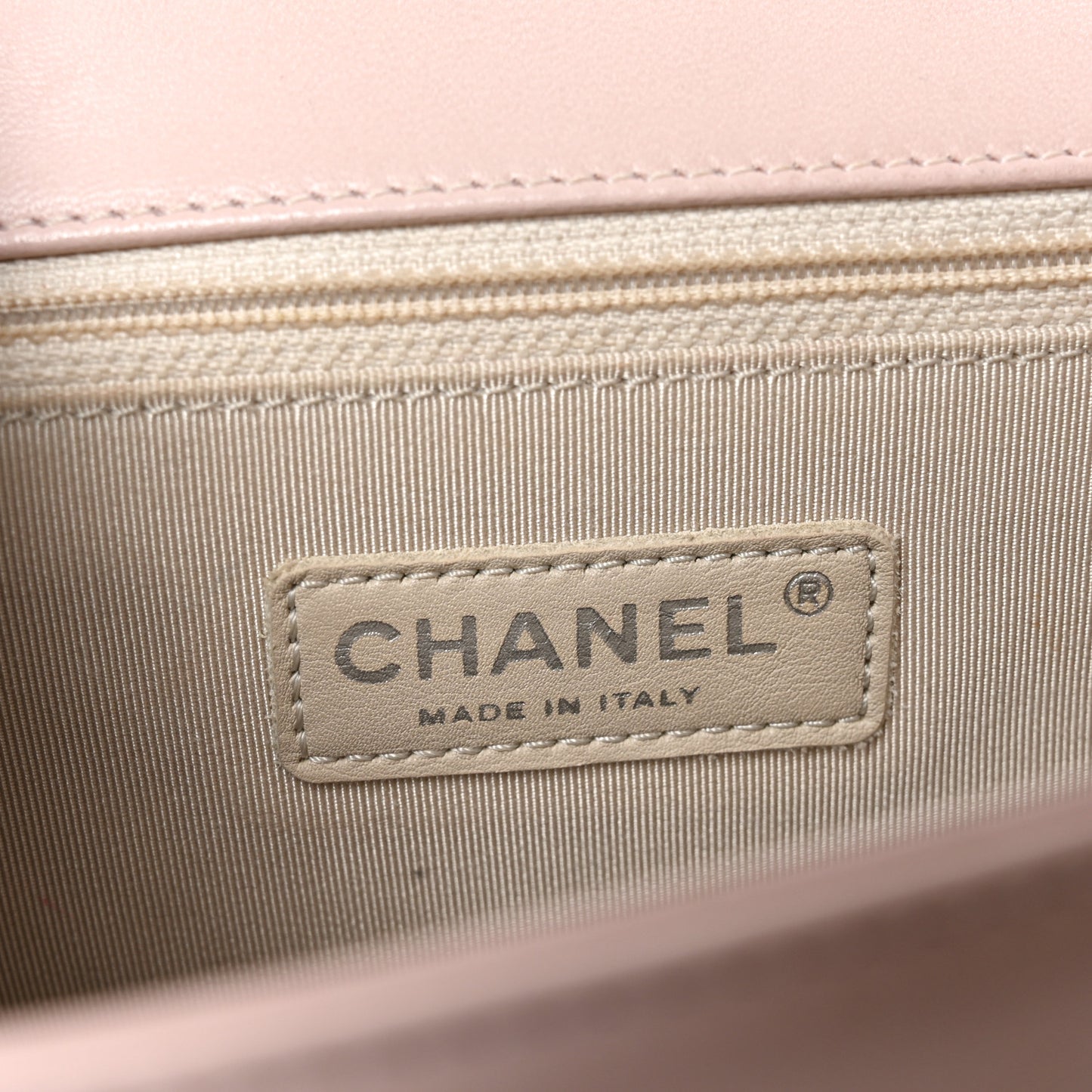 Lambskin Quilted Large Boy Flap Light Pink