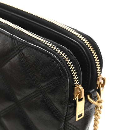 Saint Laurent Grained Lambskin Quilted Mini Becky Double Zip Bag Black 13 of 15