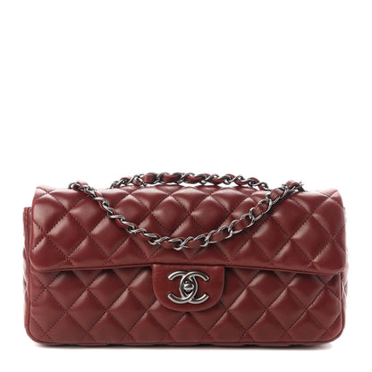 Chanel Lambskin Quilted East West Flap Dark Red 1 of 9