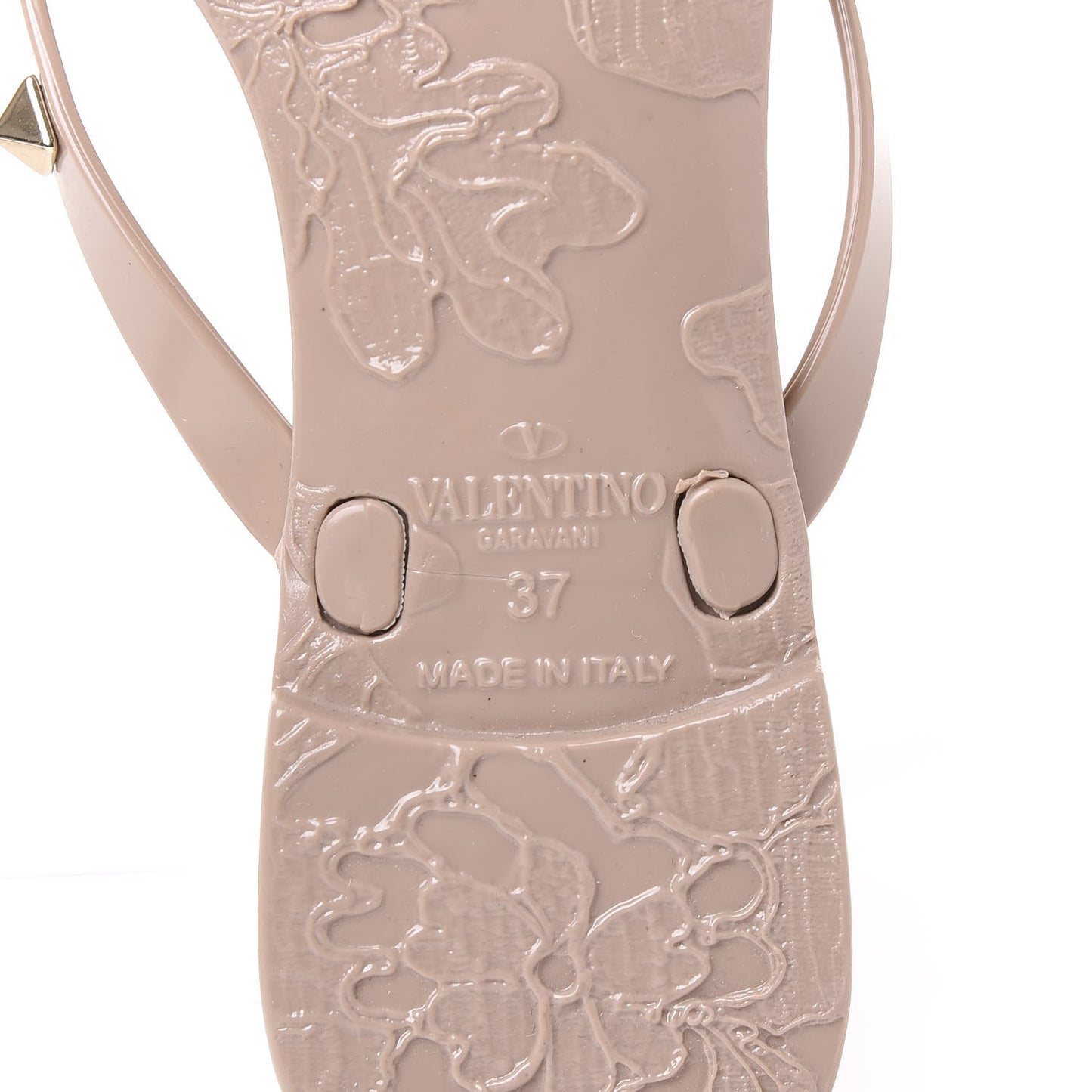PVC Jelly Rockstud Bow Thong Sandals 37 Poudre