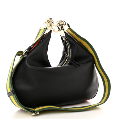 Gucci Aria Calfskin Web Large Attache Shoulder Bag Black 3 of 11