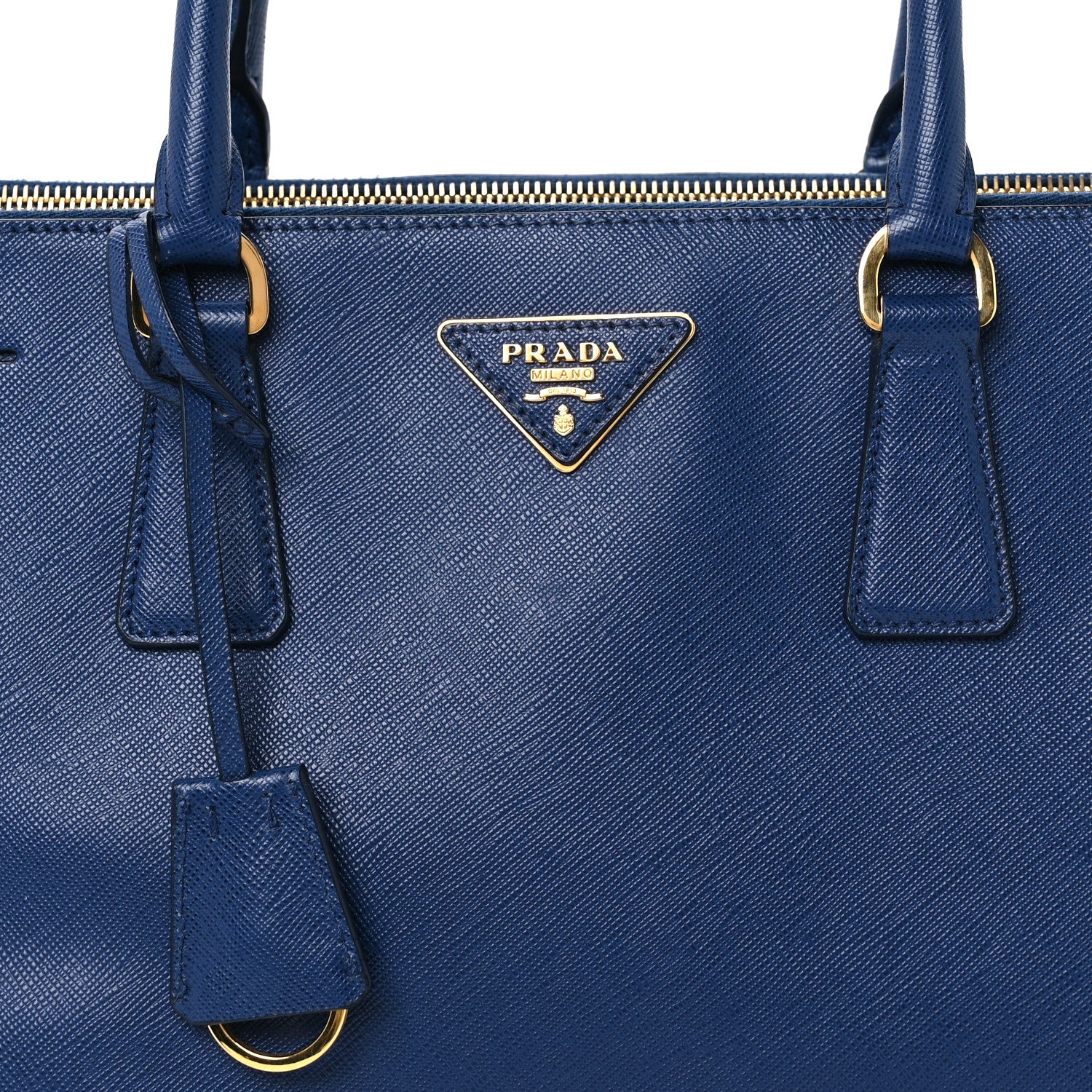 Prada Saffiano Lux Medium Galleria Double Zip Tote Blue 9 of 11