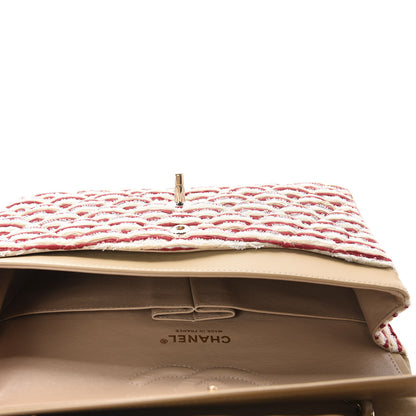 Chanel Jersey Quilted Medium Coco Sailor Flap Red White 5 of 10