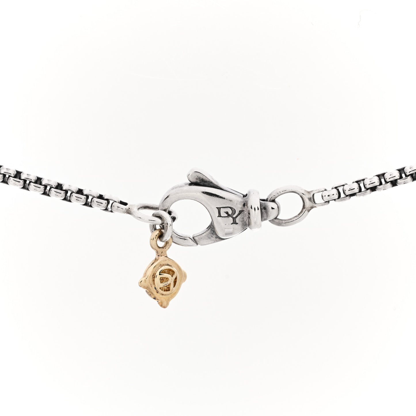 Sterling Silver 14K Yellow Gold 1.7mm Baby Box Chain Necklace 16"