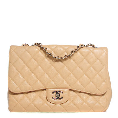 Chanel Caviar Quilted Jumbo Single Flap Beige Clair 1 of 8
