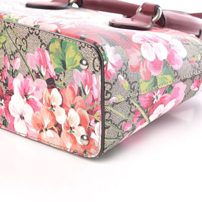 Gucci GG Supreme Monogram Blooms Mini Zip Top Tote Beige Multicolor Dry Rose 9 of 9