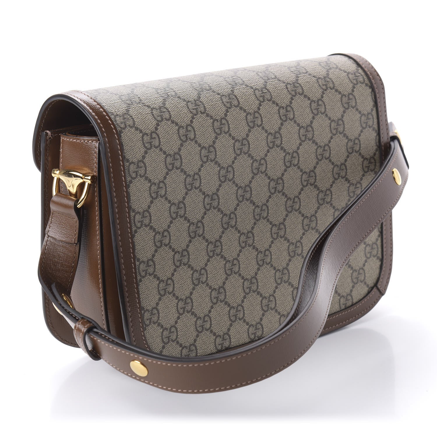 Gucci GG Supreme Monogram Horsebit 1955 Shoulder Bag Beige Brown Sugar 3 of 10