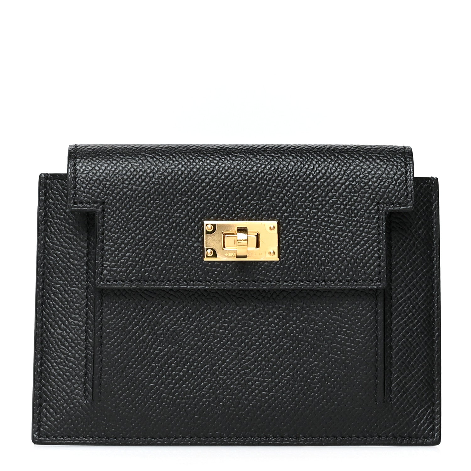 Hermes Epsom Kelly Pocket Compact Wallet Black 1 of 9
