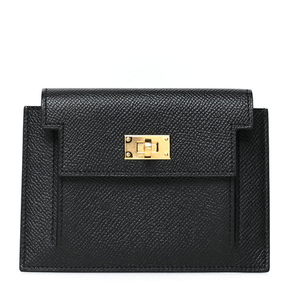 Hermes Epsom Kelly Pocket Compact Wallet Black 1 of 9