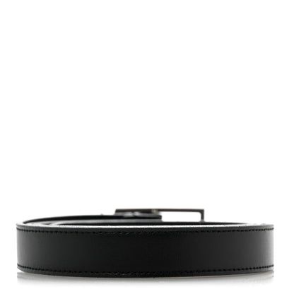 Saint Laurent Calfskin Monogram Cassandre 95 38 Belt Black 2 of 7