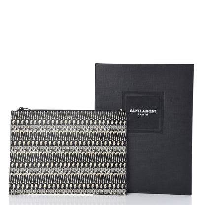 Saint Laurent Grain de Poudre Skeleton Print Zipped Tablet Holder Black 8 of 8