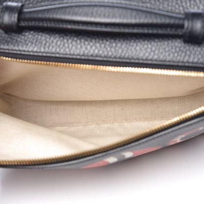Gucci Grained Calfskin Sylvie Web Kingsnake Small Camera Bag Black Multicolor 6 of 10