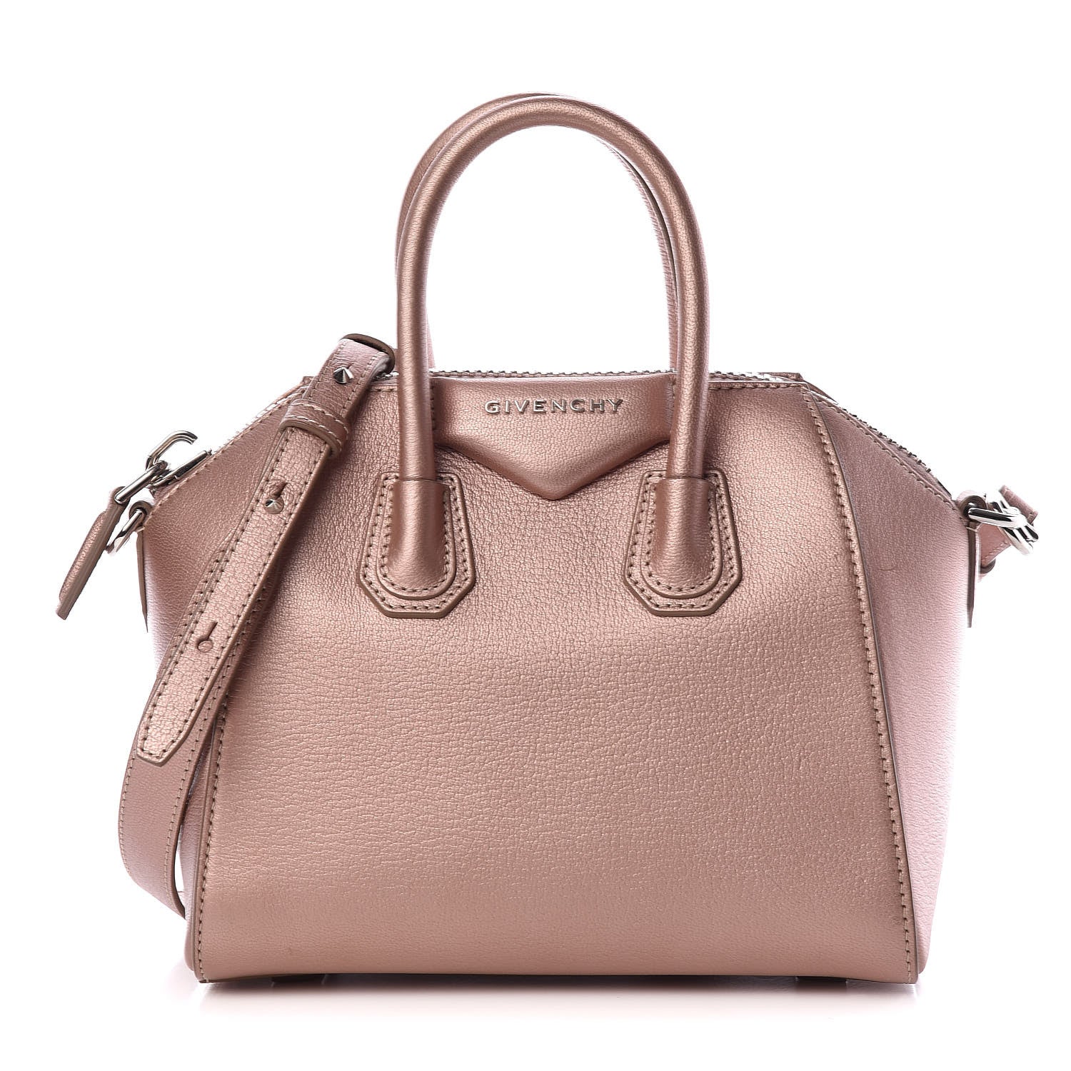 Givenchy Metallic Sugar Goatskin Mini Antigona Light Pink 1 of 15