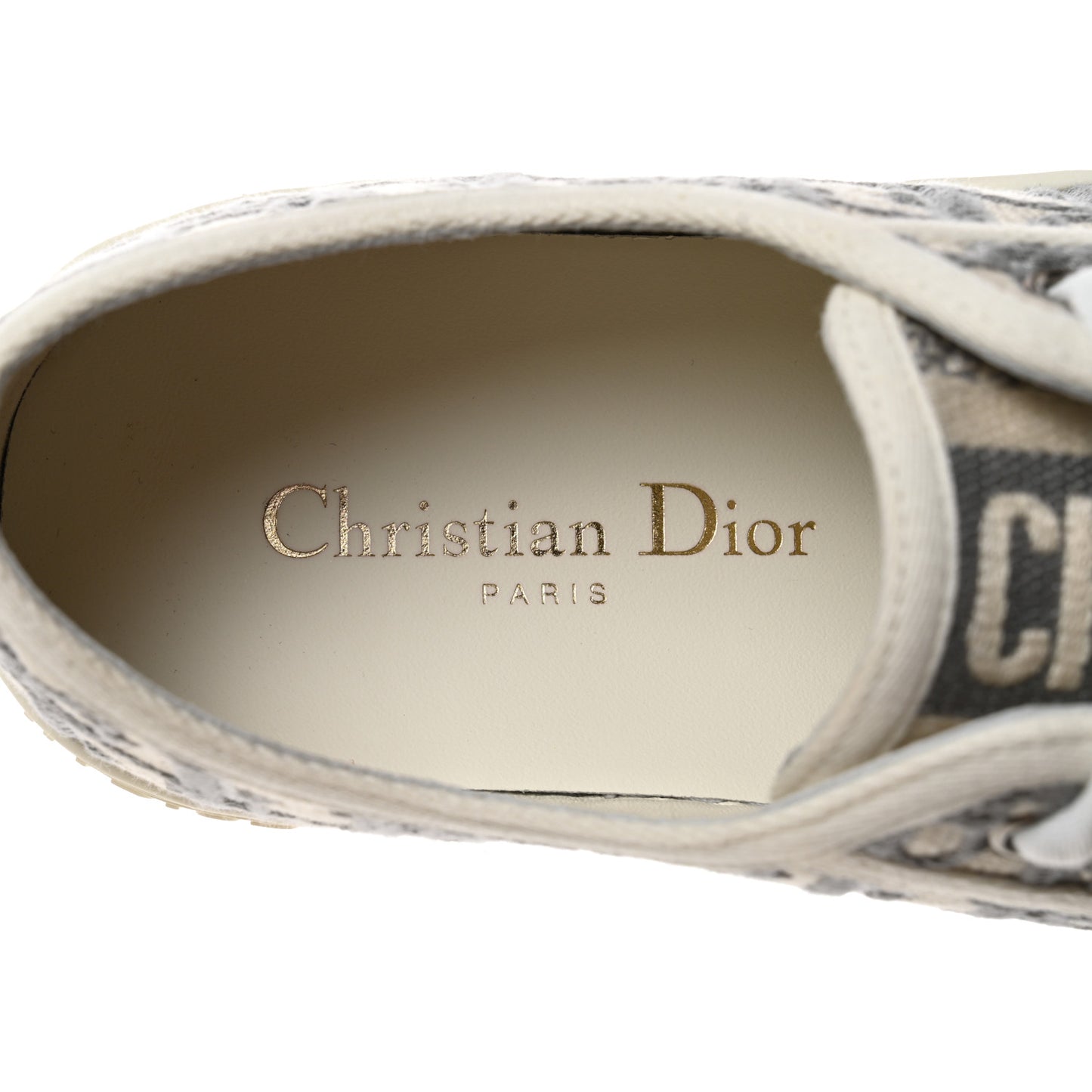 Canvas Oblique Walk'N'Dior Low Top Sneakers 37 Grey Stone