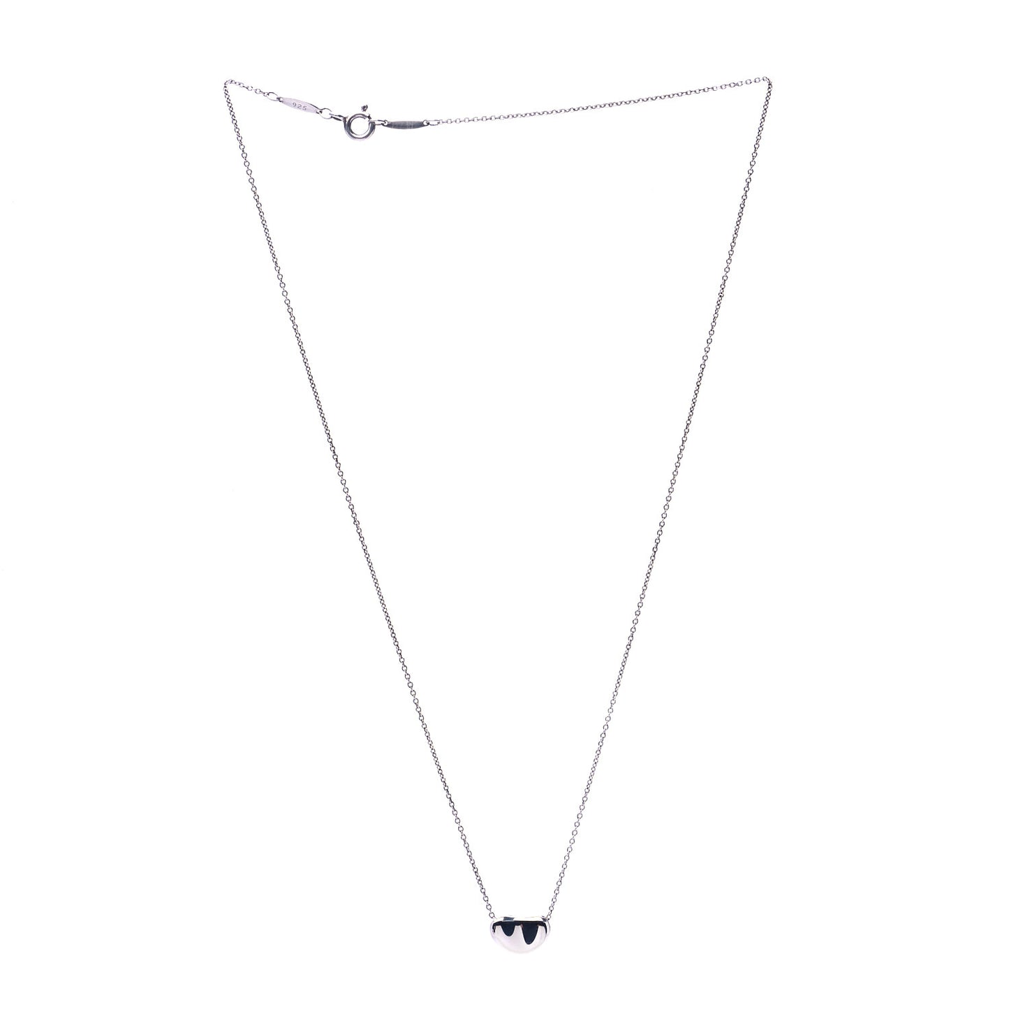 Sterling Silver 12mm Elsa Peretti Bean Pendant Necklace