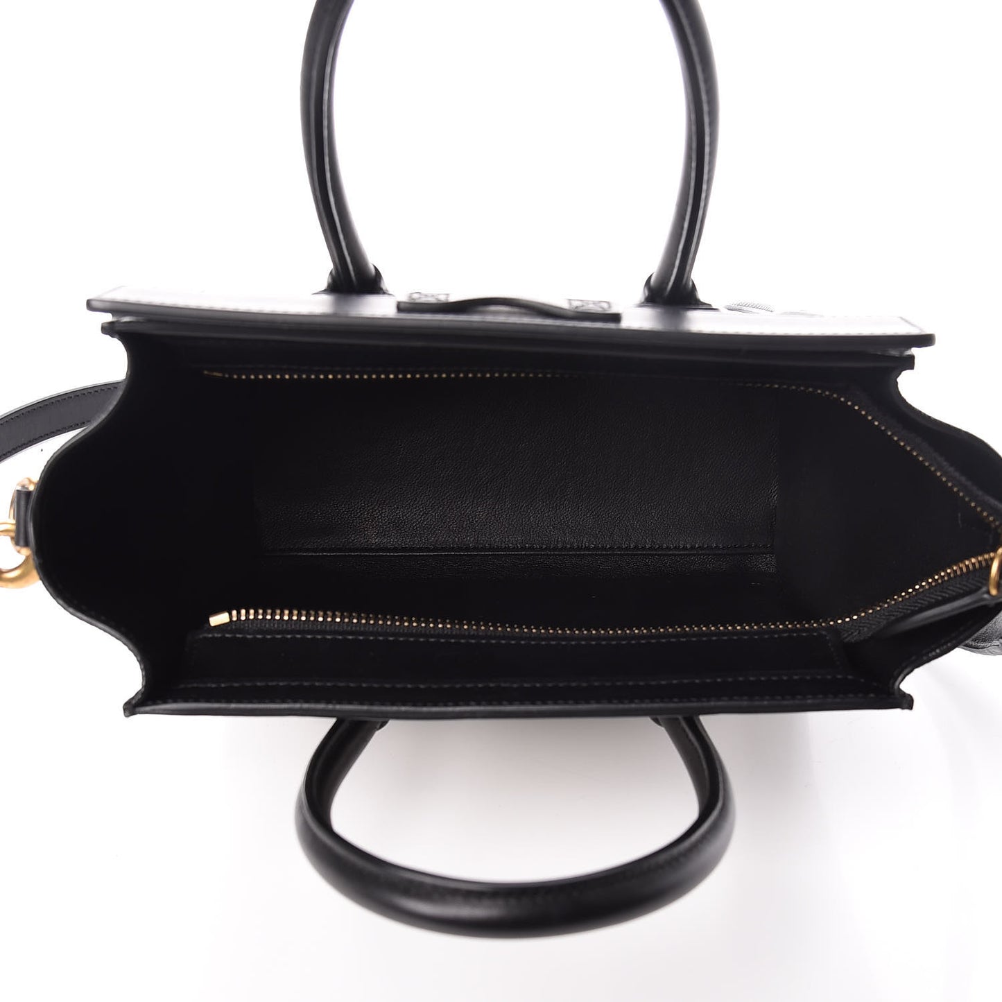 Bullhide Calfskin Nubuck Bi-Color Nano Luggage Black White