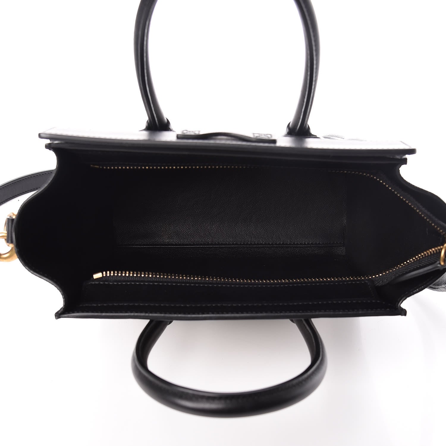 Celine Bullhide Calfskin Nubuck Bi-Color Nano Luggage Black White 7 of 9