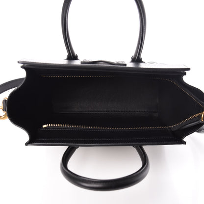 Celine Bullhide Calfskin Nubuck Bi-Color Nano Luggage Black White 7 of 9