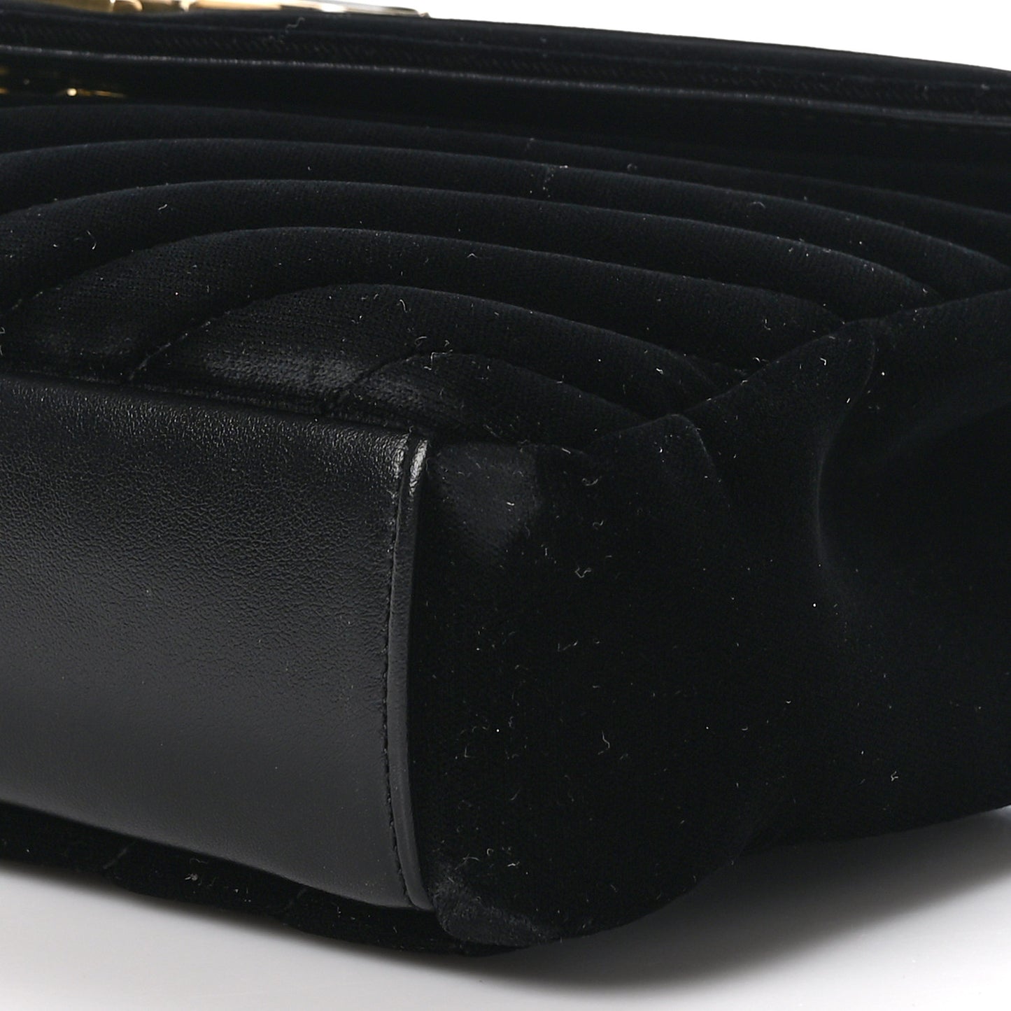 Velvet Y Quilted Monogram Small Loulou Chain Satchel Black