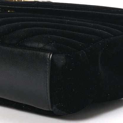 Saint Laurent Velvet Y Quilted Monogram Small Loulou Chain Satchel Black 10 of 11