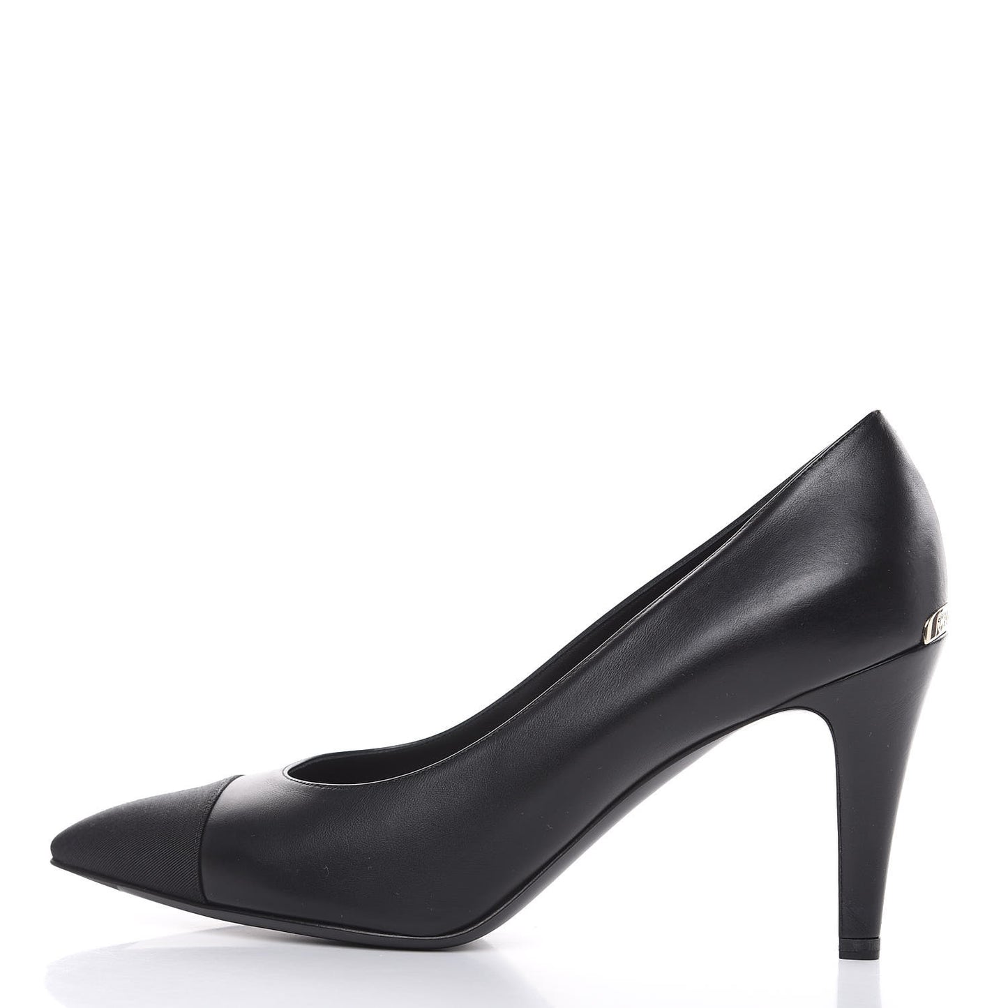 Lambskin Grosgrain Cap Toe Pumps 40 Black
